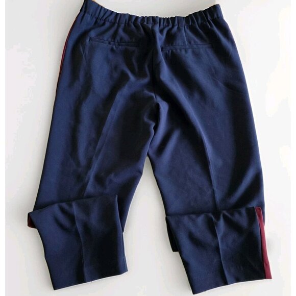 Old Navy Pants Womens 12 Navy Three Side Stripes High Waist Pull On Pockets Boho - Picture 15 of 16